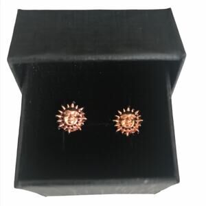 Sunny Face Stud Earrings Rose Gold in Gift Box